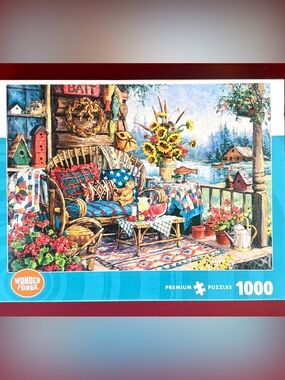 SET OF 2! Wonder Forge Country Hideaway/Piano Cat 1000 Pc Jigsaw Puzzles